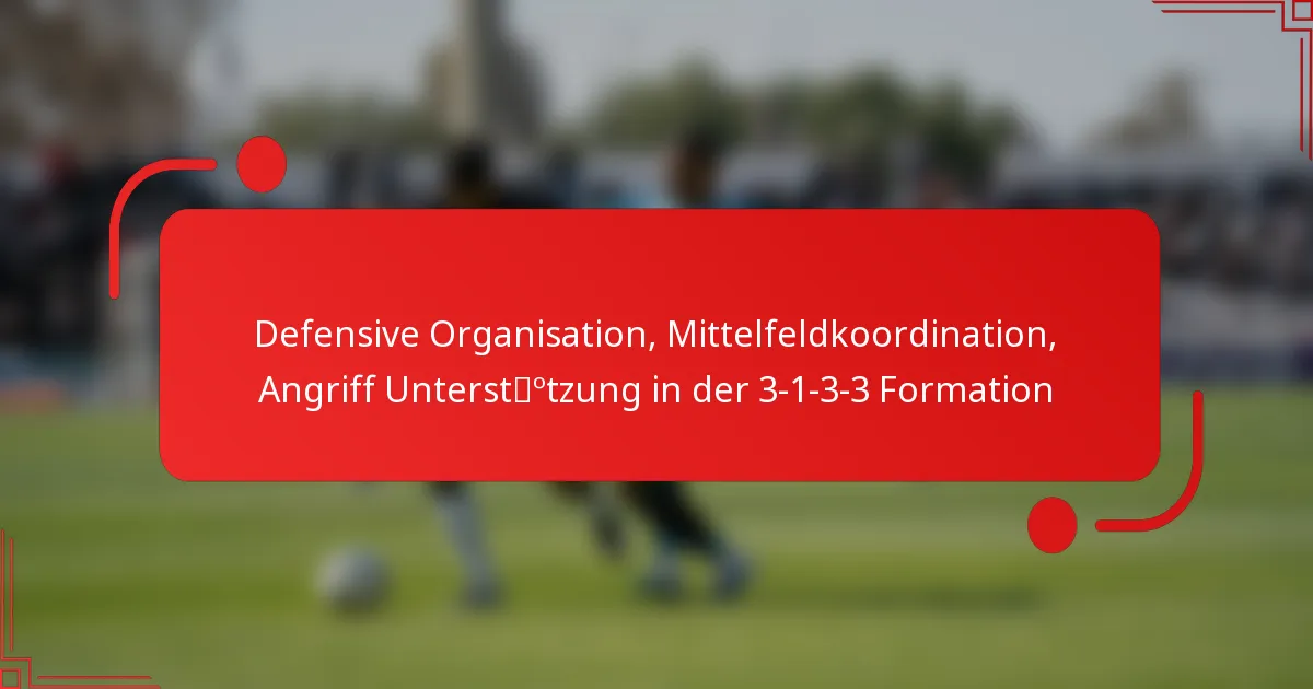 Defensive Organisation, Mittelfeldkoordination, Angriff Unterstützung in der 3-1-3-3 Formation